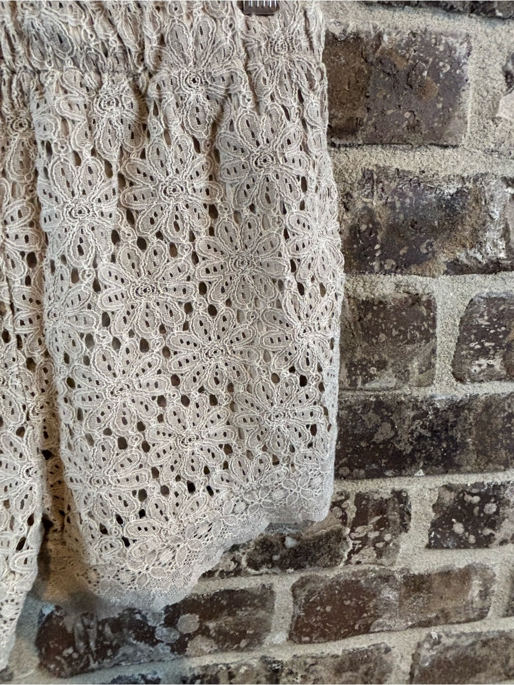 Ban Jara Crochet Drawstring Shorts in Beige - Picture 5 of 7